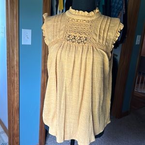 Crochet Detail Sleeveless Blouse